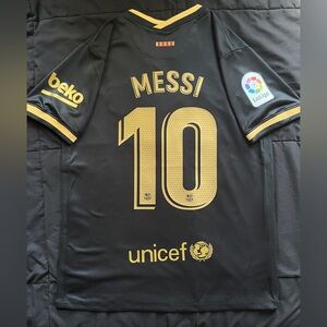 Messi #10 Barcelona 2021 Retro Black UCL Away jersey
